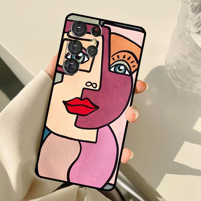 Abstract Portrait Art Painting Case For Samsung Galaxy S25 Ultra S21 S22 S23 S24 Ultra S9 S10 Plus S20 FE S24 FE Back Cover