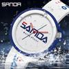 Sanda Stylish Korean-Style Waterproof Watch with Detachable Silicone Band for Men, Women, and Students