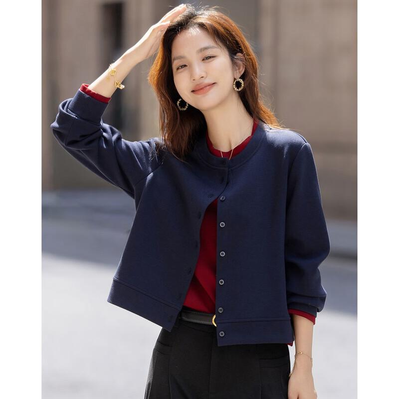 Demana Women's Colorblock Faux Two-Piece Stand-Collar Sweatshirt