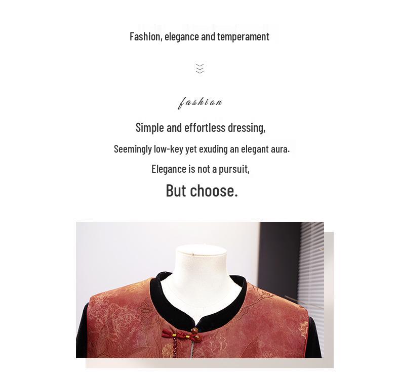 2026 Spring High-End Chinese Jacquard Vest Suit: Light Luxury Mother's Wear