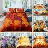 Povlečení z javorového listí Barevné podzimní období Javorové listí v neobvyklých vzorech Přírodní potisk King Size 2/3dílná ložní souprava