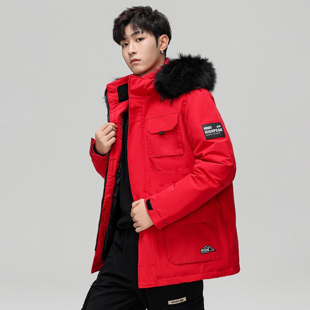 Sports trend Winter down jacket men, white duck down outdoor tooling