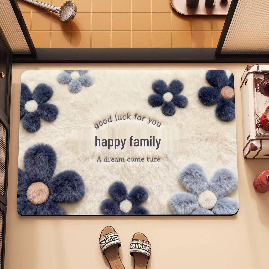 Fresh Floral 3D Diatomaceous Earth Bathroom Mat