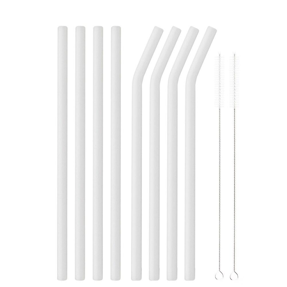 Healthy Eco Friendly Drinking Bent Glass Straws 200mmx8mm Reusable Glass Straws Set Multicolor for Cocktail Smoothie Milkshake