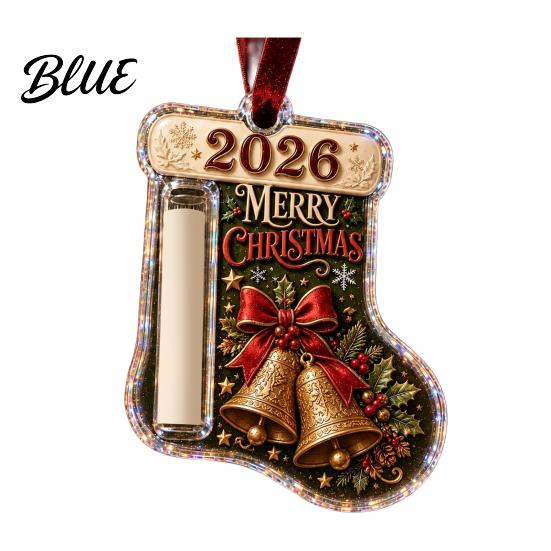 Holiday Gift Card Hanging Clip Stocking Shaped Christmas Cash Ornament, Acrylic Money Holder Creative Present Decor, Xmas Tree for Tree, Party
