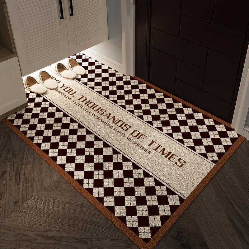 Modern Simple Lattice Porch Silk Ring Floor Mat Is Easy To Clean, And Can Be Freely Cut Into The Home Floor Mat Non-Slip Floor Mat