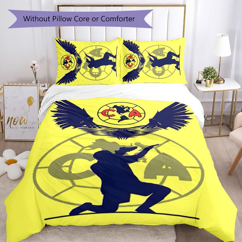 Club América 3pcs Bedding Set Duvet Cover Closure Includes 1 Duvet Cover & 2 Pillowcases for All Seasons Bedroom Home Dorm Decor