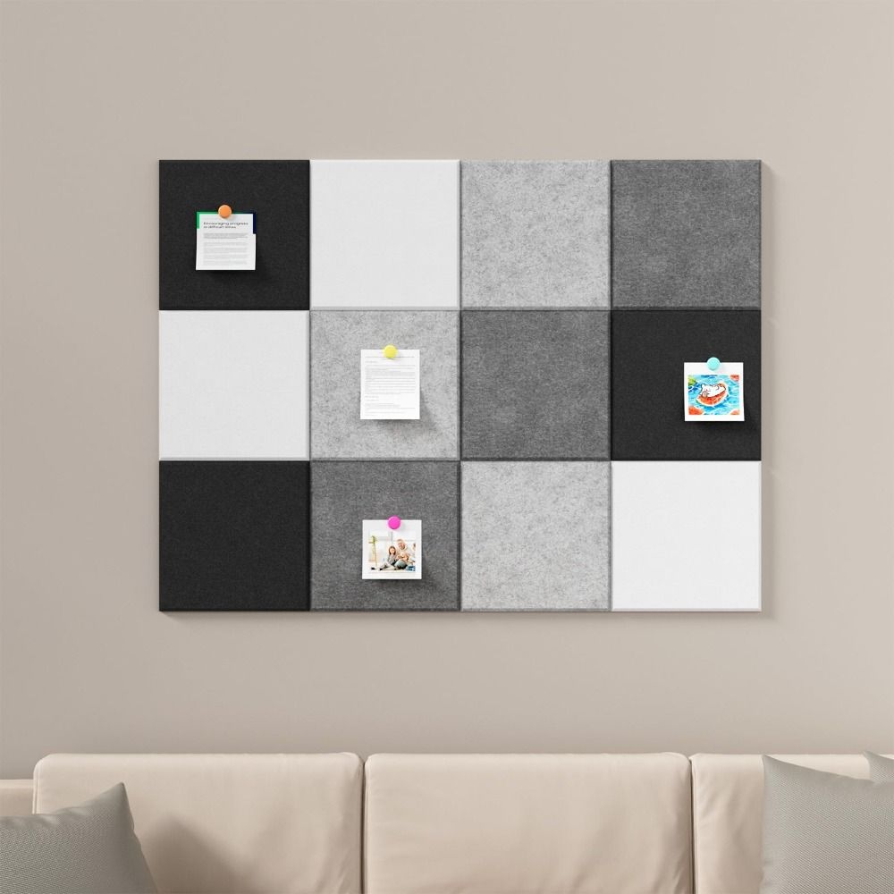 Glatte Filz-Korkplatten, selbstklebende Akustikpaneele zur Wandmontage, 30 x 30 cm, verdickte Wandfliesen, Wandaufkleber zur Wandorganisation
