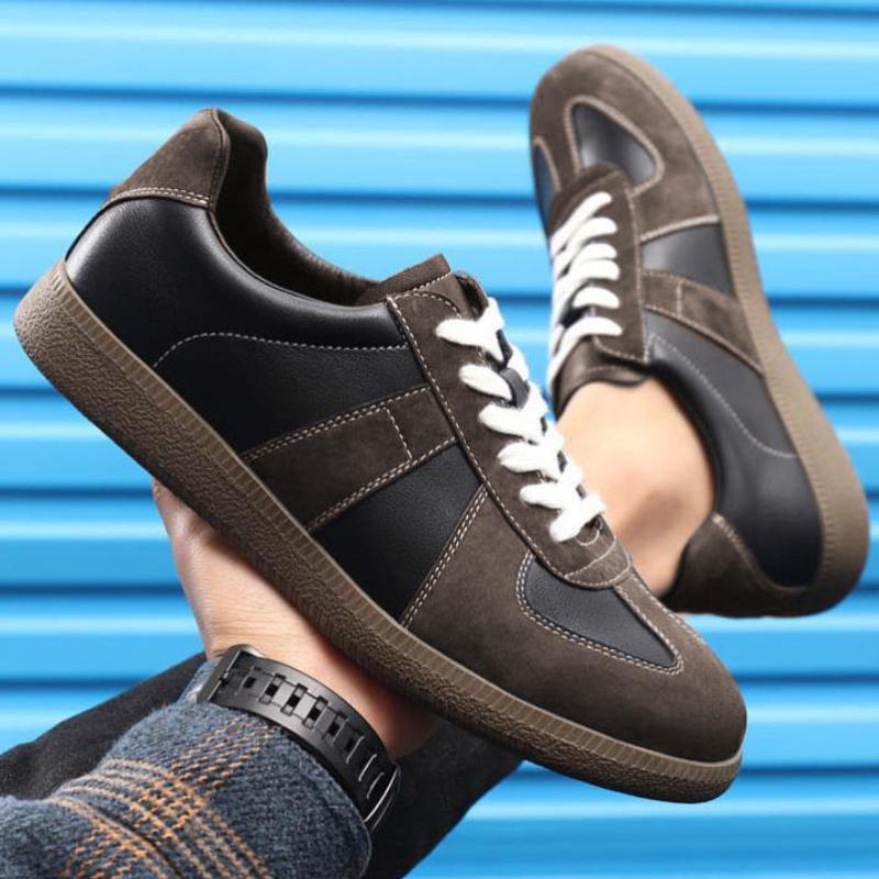 Leather Patchwork Casual Sneakers Men's Flat Lace Up Casual Shoes Outdoor Leisure Jogging Sneakers for Women Zapatillas Casuales
