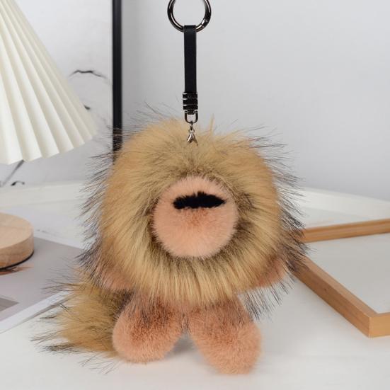 Doll Pendant Keychain Lion Shape Plush Doll Lightweight Key Holder Easy To Carry Keychain Backpack Accessories