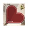 Red Heart-shaped Shaped Foot Mat Washable Bathroom Door Mat  Absorbent and Non Slip Foot Mat