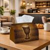 1pc African Tribal Percussion Tissue Box - Multi-functional Napkin Dispenser, Two Sizes Available Made of Durable Polyester, Decorated with Djembe Dru