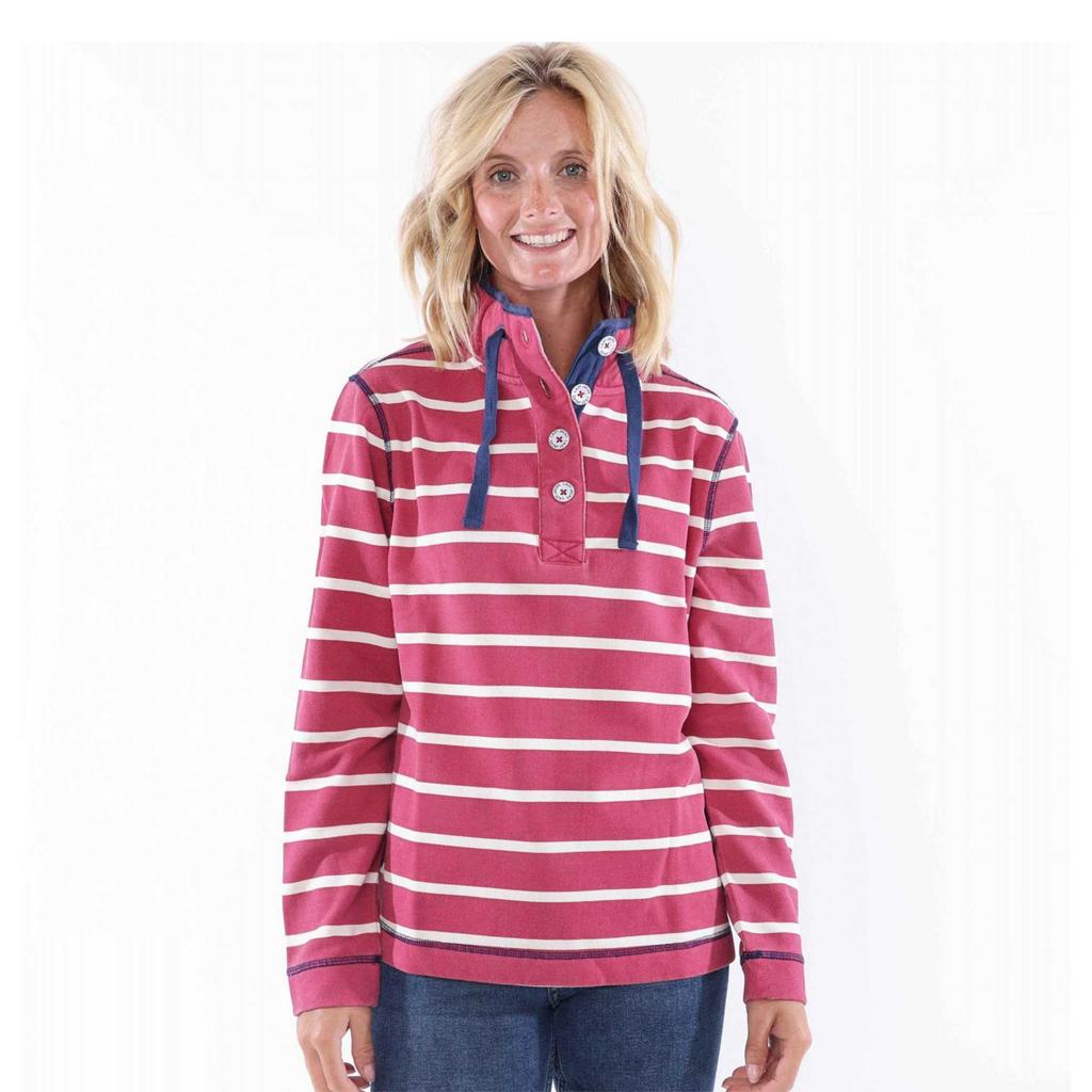 Lazy Jacks Womens/Ladies Striped Pique Sweatshirt