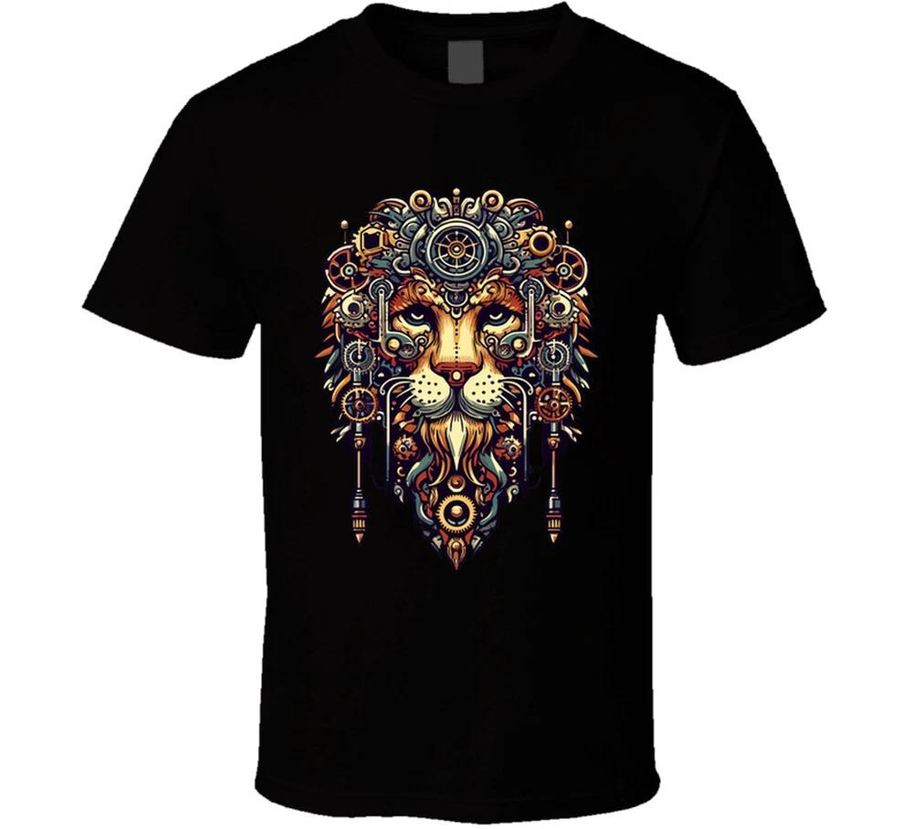 King Of The Steampunk Jungle Lion Fantasy Fan T Shirt