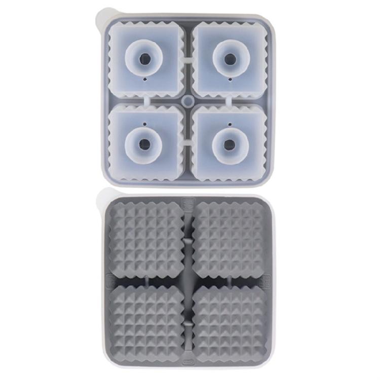 Ice Tray Molds 4 Grid Silicone Ice Cube Molds DIY Bar Wine Ice Makered Tool