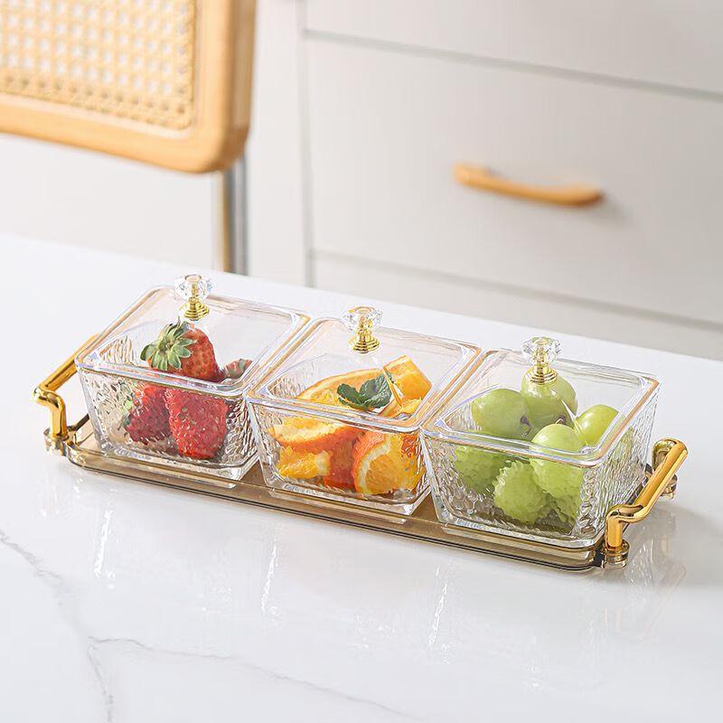 Light Luxury Glass Divided Serving Dish