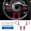 Carbon Fiber Steering Wheel Button Frame Cover for Dodge RAM 2016-2018 Interior Trim