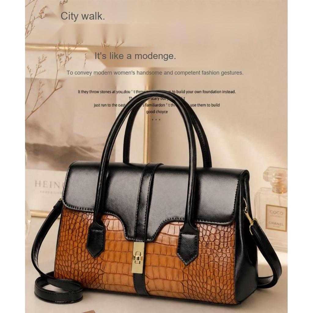 Handbag Women Faux leather Crocodile Pattern Adjustable Strap Daily Commute