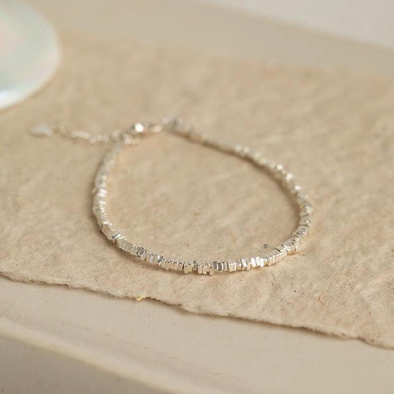 S925 Sterling Silver Women s Fragment Chain Bracelet with Luxe Niche Design 925 Silver