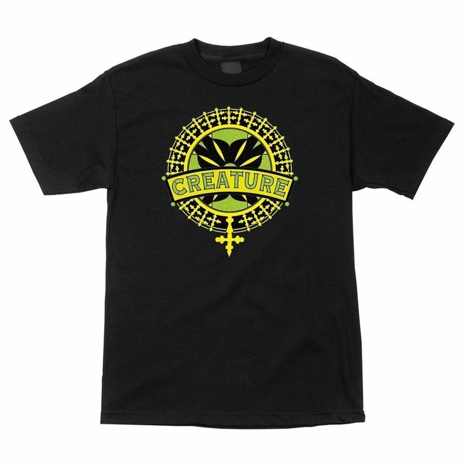 Creature STAINED GLASS Skateboard T Shirt BLACK XXXXL