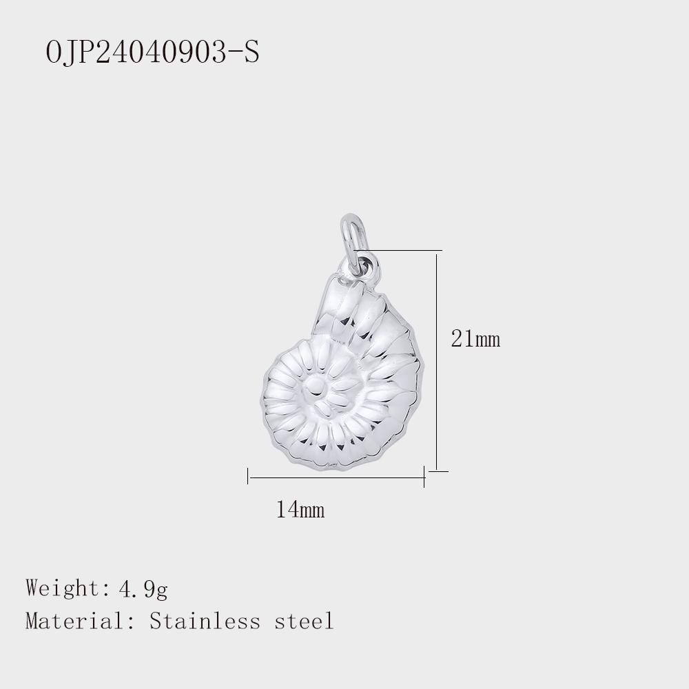 Ocean Series Gold Conch Charm New Product 18K Gold Stainless Steel Geometric DIY Pendant Stainless Steel Charms