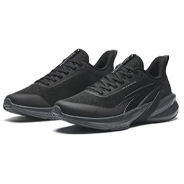 New Anta A Shock Cushioned Slip Resistant Low Top Casual Running Shoes Men's Basic Black 112435548-5