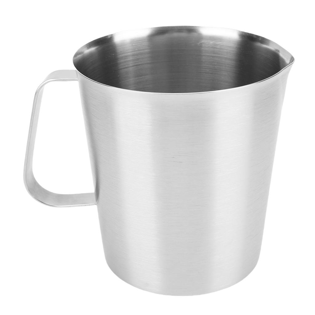 Messbecher aus Edelstahl Milchaufschäumkännchen mit Oz/ml-Markierung Milchaufschäumbecher mit Griff 1000 ml