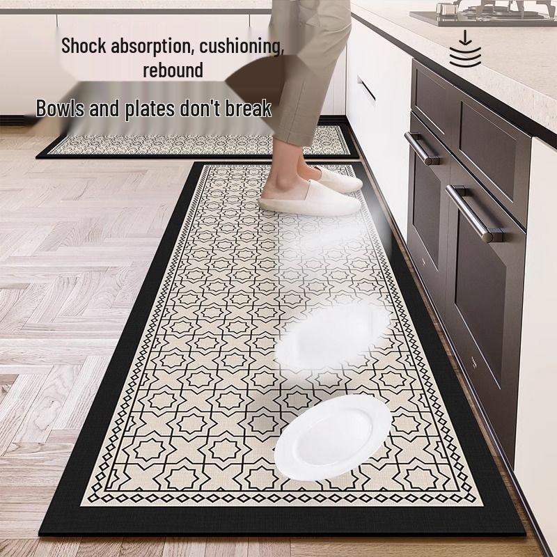 Non-Slip Diatomaceous Earth Kitchen Mat Set - Dirt-Resistant, Easy-Care, Absorbent, Two-Piece Foot Pad Carpet