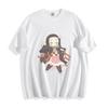 Demon Slayer Tanjiro and Nezuko Minimal T-Shirt - Elegant Sibling Duo Unisex Tee