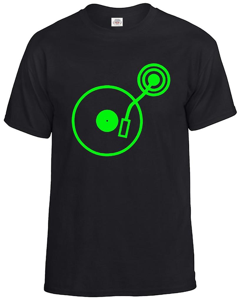 Dj Turntable Tshirt Mens Ibiza Club Party Old School Style Rave Edm Cool Top