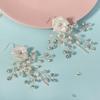 Neue weiße Blume Haarschmuck und Ohrringe Braut-Accessoires handgemachte Strass Perle Haar Kamm Ohrringe Set