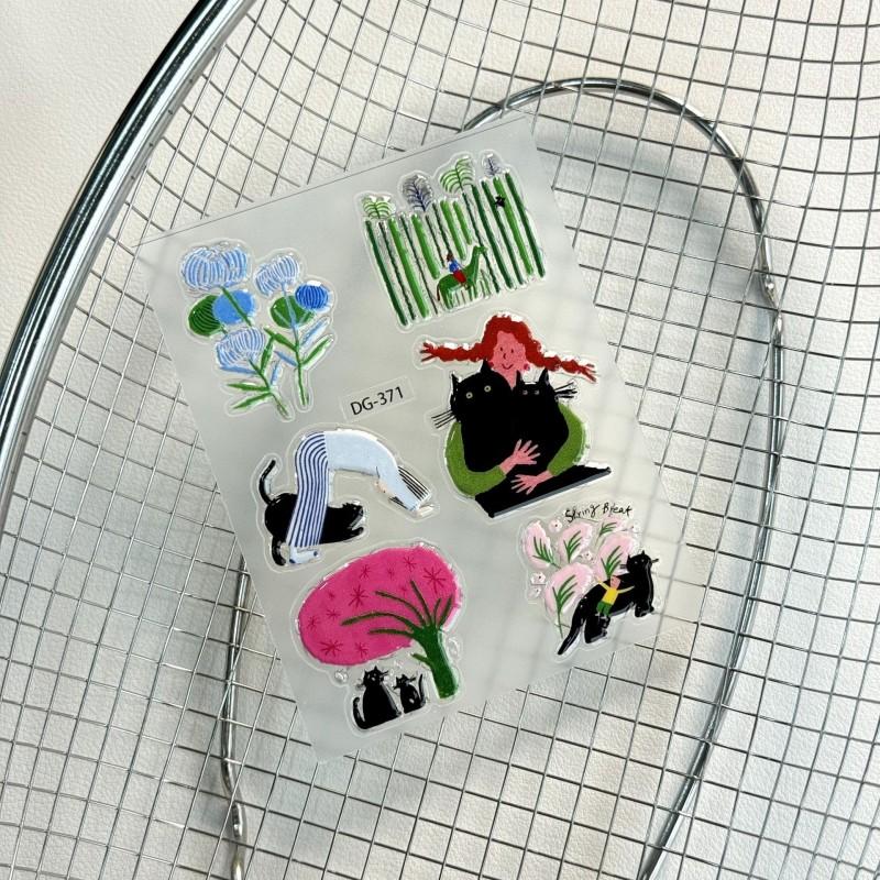 Ins Cartoon Cat Stickers 3D Relief Decal Decorative Kawaii Stickers Laptop Mobile Phone Case Diy Decals Party Favor