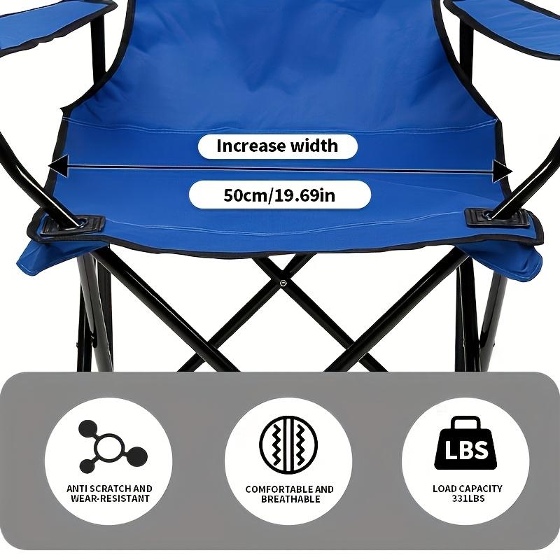 Outdoor Camping Chair With Backrest, Portable Picnic Chair, Beach Chair With Carrying Bag, Foldable Fishing Chair With Cup Holder, Foldable Outdoor
