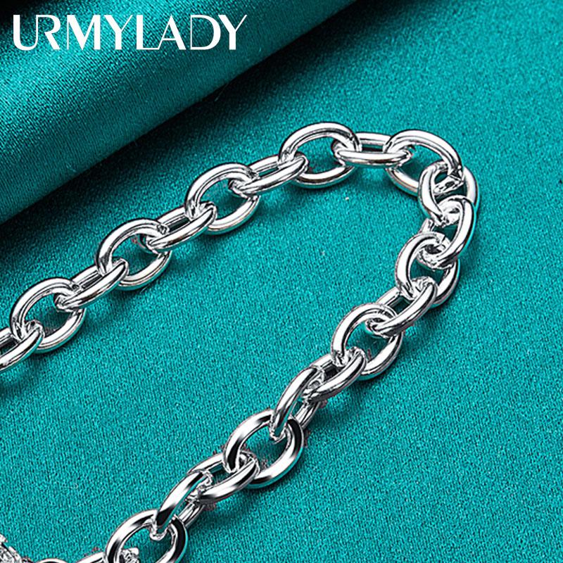 925 Sterling Silber Hohl Runde Kugel Anhänger Armband Für Frauen Hochzeit Mode Party Schmuck