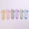 6 Pairs Women Cotton Running Ankle Socks Spring Summer Thin Breathable Invisible Tab Boat Low Cut Socks