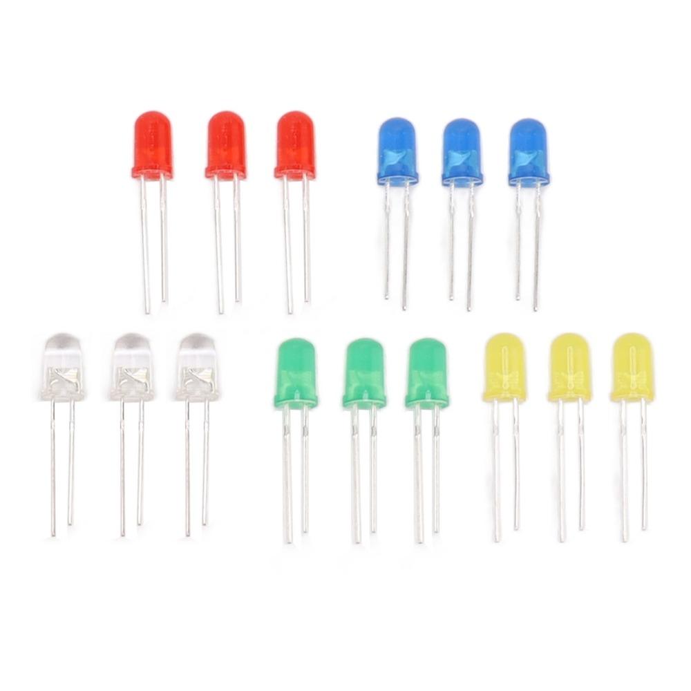 100PCS 5 Color Light Emitting Diodes ABS LED Assortment Kit Easy LED Diode Lights  Arduino