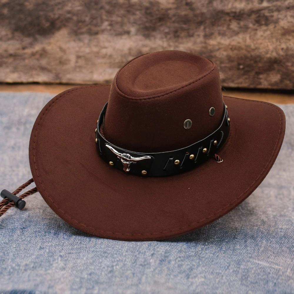 Neuer Cowboyhut im Westernstil für Männer und Frauen Retro breitkrempiger Gentlemanhut Cowgirl Jazzhut Sommer modische Sonnenhüte