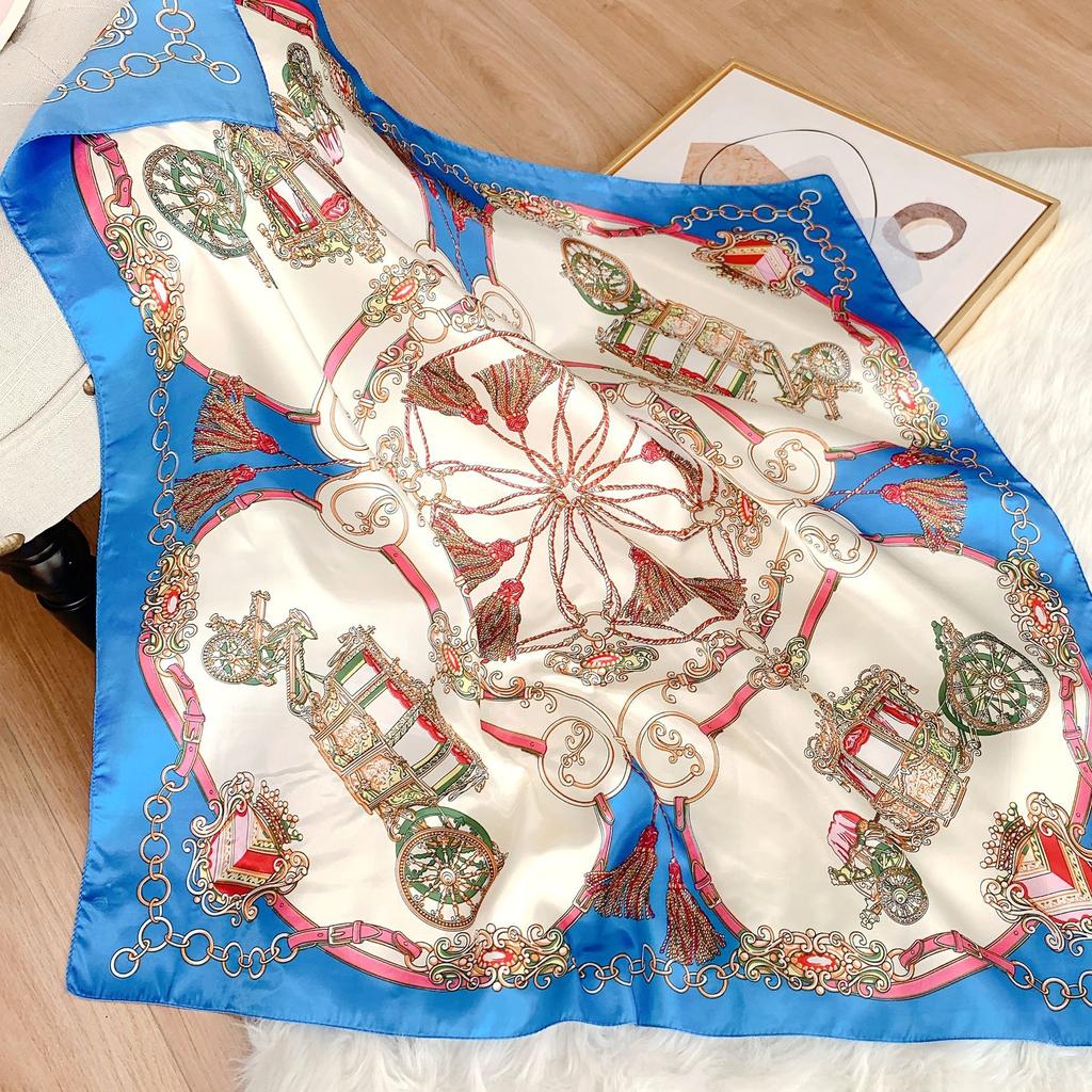 Luxury Silk Satin Shawl Women Muslim Scarf Hijab Print Plain Female Hair Band Wrist Wraps Neckercheif Bufanda