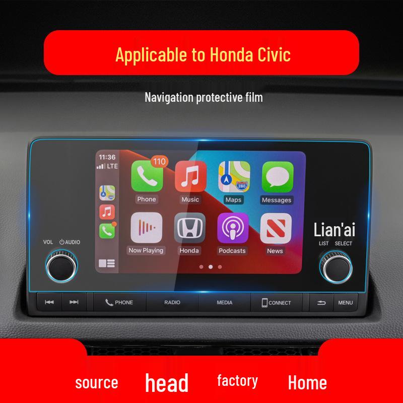 Tempered Glass Screen Protector for 25 Honda Civic Models' Center Console Navigation