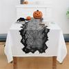 Spooky Halloween Decoration 11.8x70.9inch Black Table Runner, Water Resistant with Cobwebs and Bat Motifs for Festives Dinin