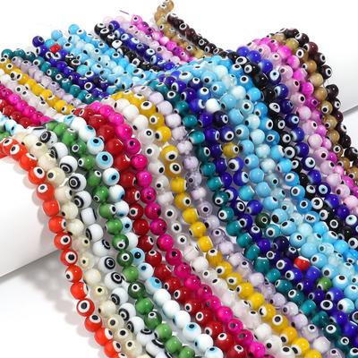 1 Strand Colorful Lampwork Beads Evil Eyes Round Loose Spacer Glass Beads For DIY Bracelet Necklace Jewelry Findings 4 6 8 10mm