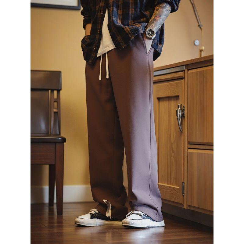 American Retro Heavy Fleece-Lined Thickened Sweatpants for Men, Winter Knit Pants, Export Men's Casual Long Pants