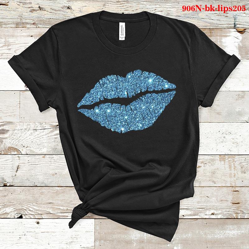 Sexy Colorful Lip Print Women T Shirt Short Sleeve O Neck Loose Women Tshirt Ladies Tee Shirt Tops Clothes Camisetas Mujer