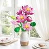 710PCS Lotus Flower with Vase Building Blocks Creative Bouquet Model Bricks Desktop Decoration Diy Toys For Kids Holiday Gifts