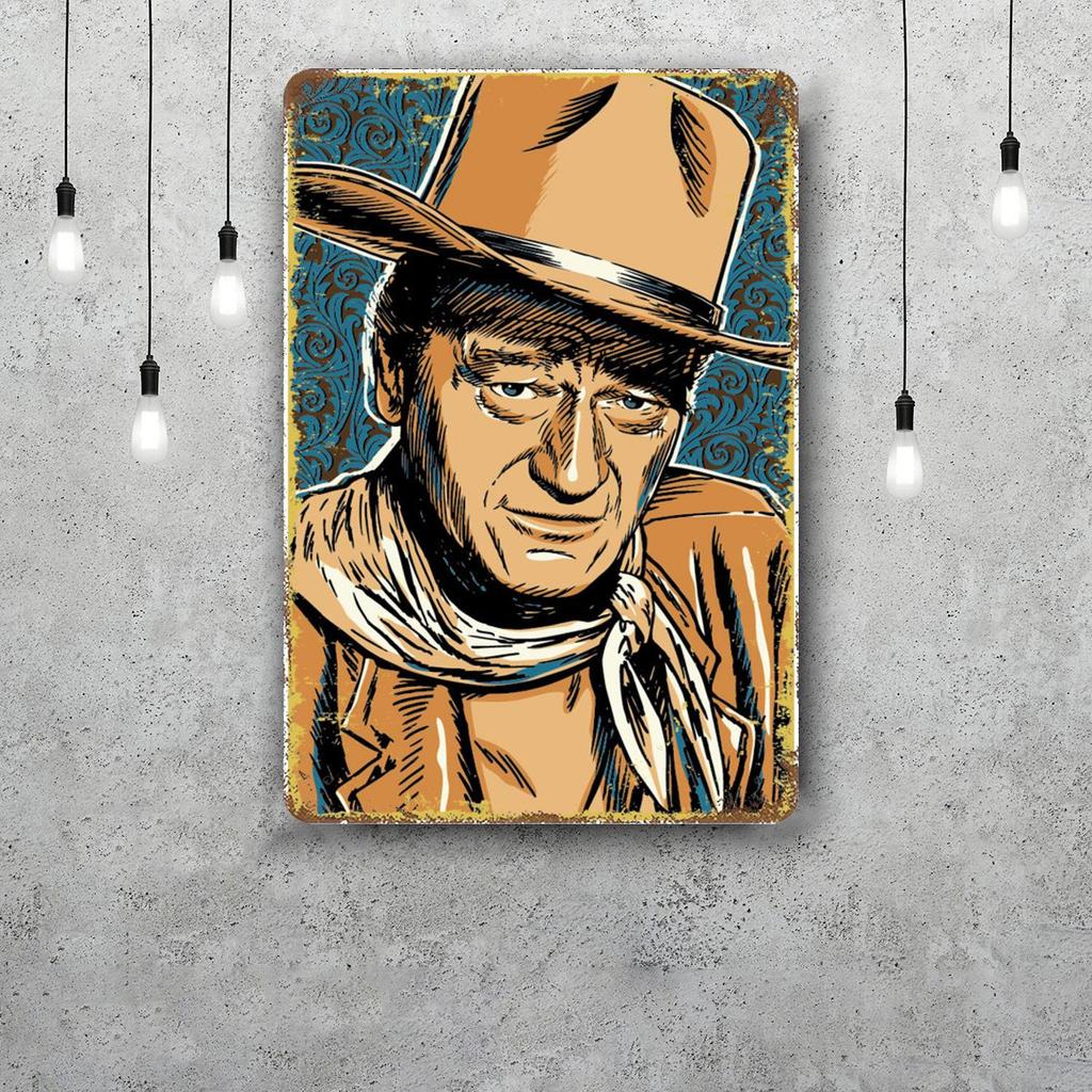 john wayne Classic Poster Rusty Metal Plaque Retro Decorative Plate Bar Man Cave Garage Club Metal Sign Wall Decoration