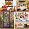 32 Pcs Vintage Thanksgiving Cutouts Fall Harvest Cutouts Cornucopia Decorative Sets Retro Give Thanks Accents Pumpk Leaves Turkey Decor for Office