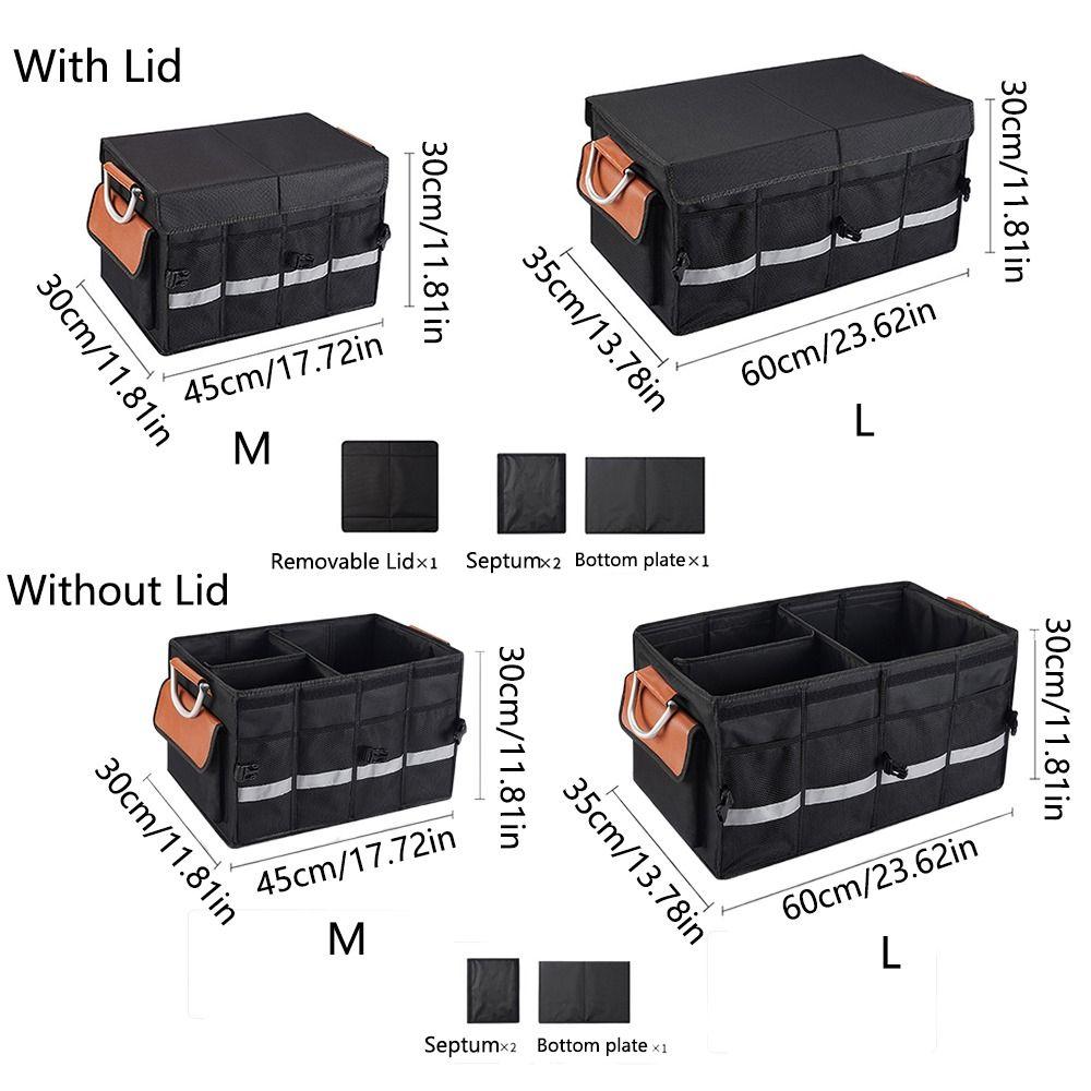 Collapsible Car Storage Box Lid Trunk Storage Bag Reusable Car Cargo Container  Car Accessories