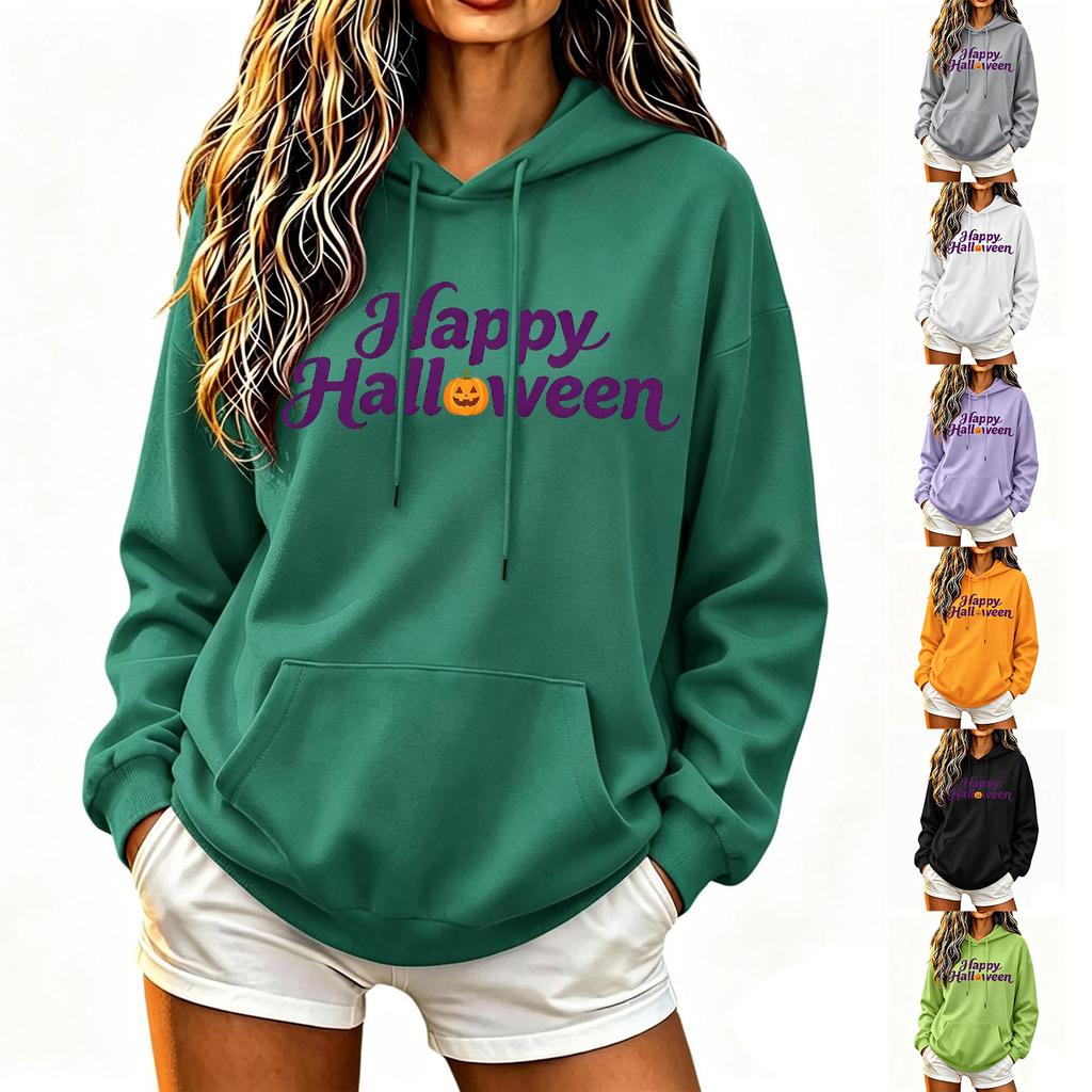 Women's Halloween Hoodie Color Loose Fit Casual Top