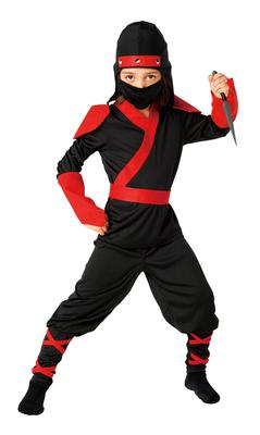 Clearstone Halloween Ninja Fighter Costume for Kids (140cm, Boys) - Black