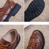 Chaussures en cuir polyvalentes et tendance, nouvelles chaussures simples à semelles souples pour enfants, chaussures de performance rétro de style britannique pour garçons